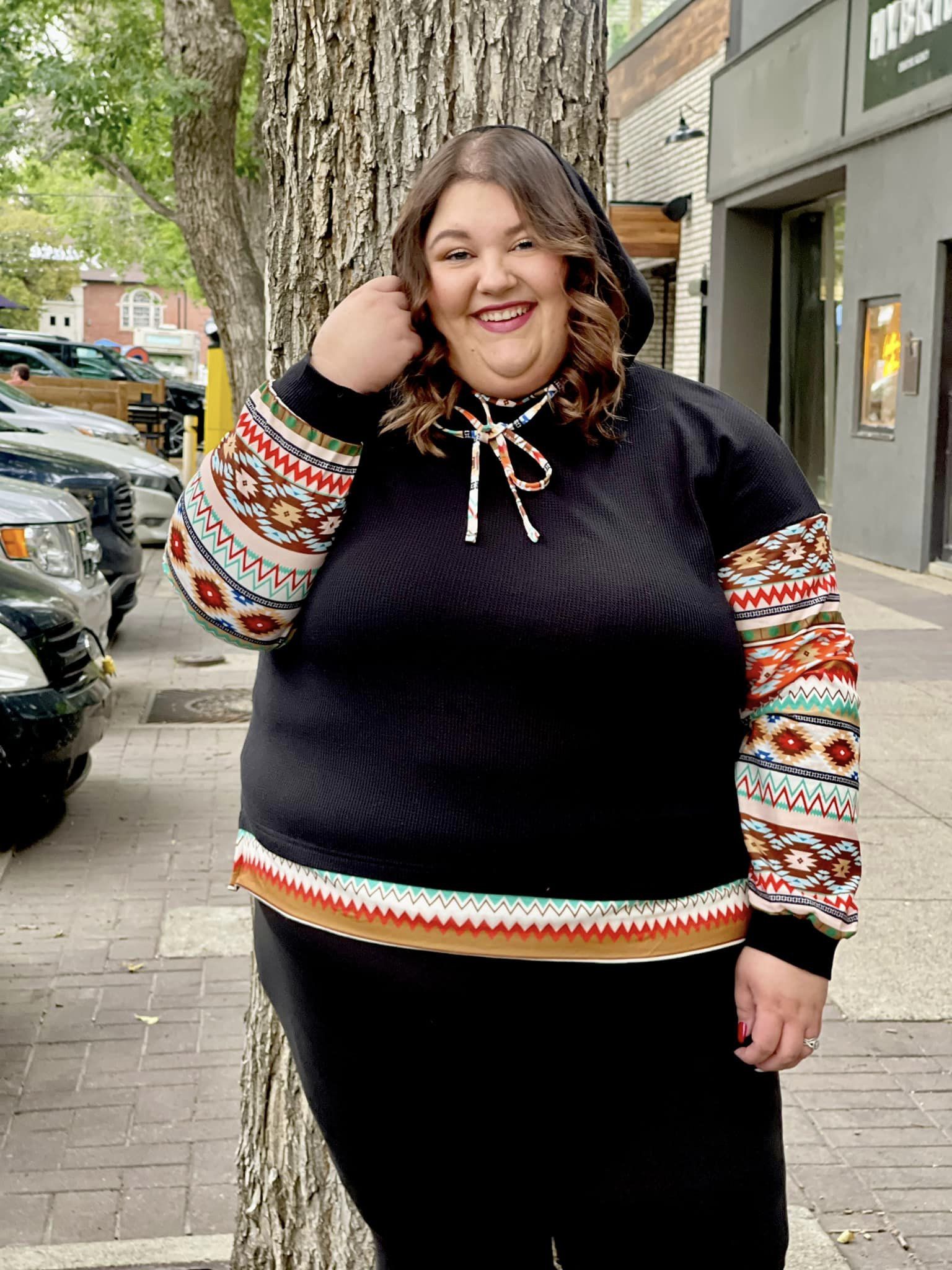 Plus size double hooded sweatshirt on sale