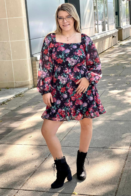 Floral Flounced Dress