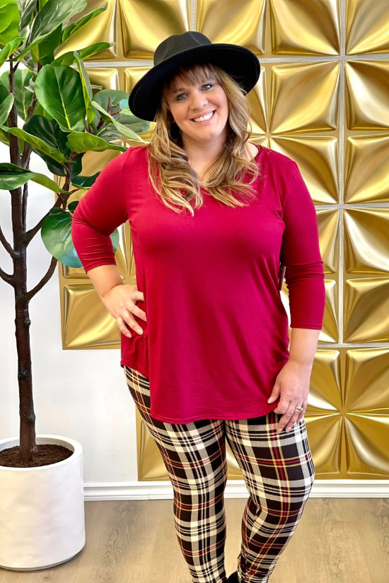 Plaid in Mustard Burgundy