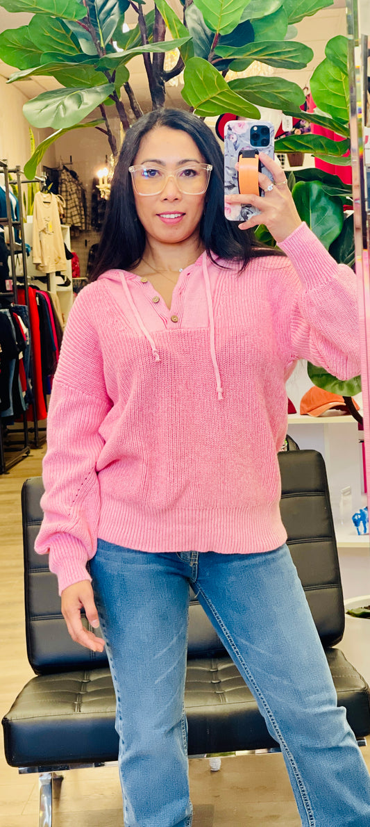 Pink Hooded Sweater