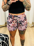 Mauve Simple Floral Shorts