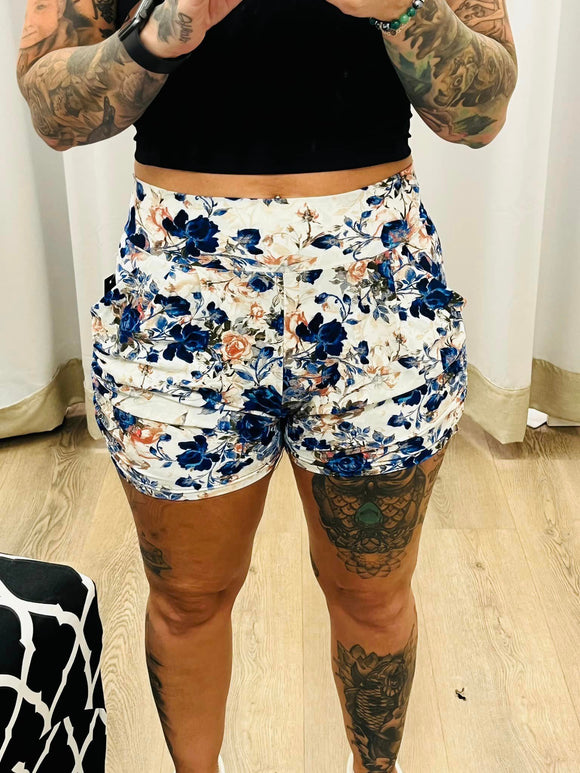 Floral Blue Shorts