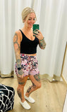 Mauve Simple Floral Shorts