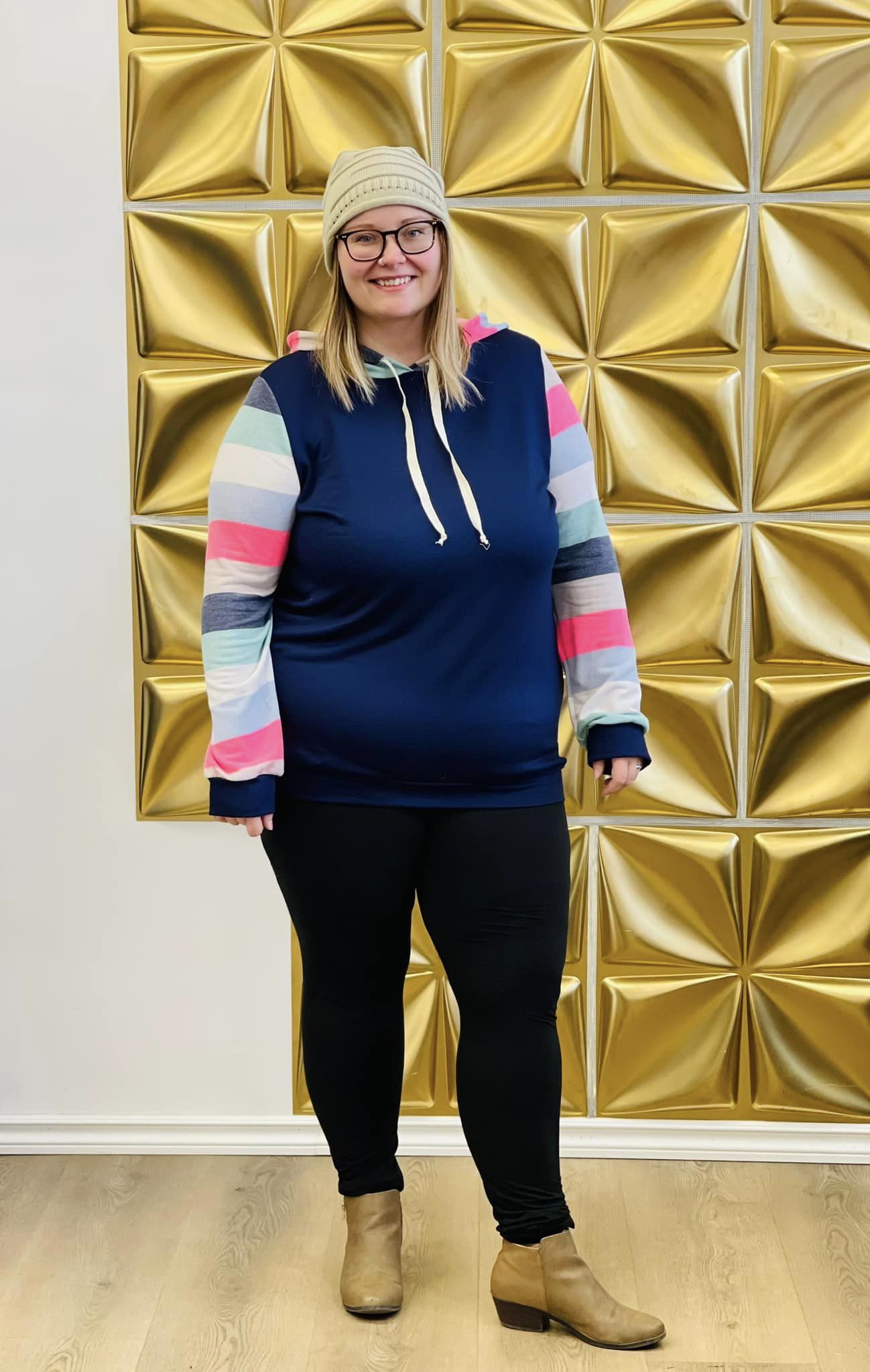 Multi Color Stripe Hoodie