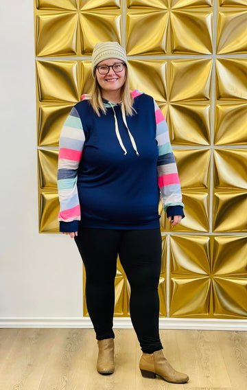 Multi Color Stripe Hoodie