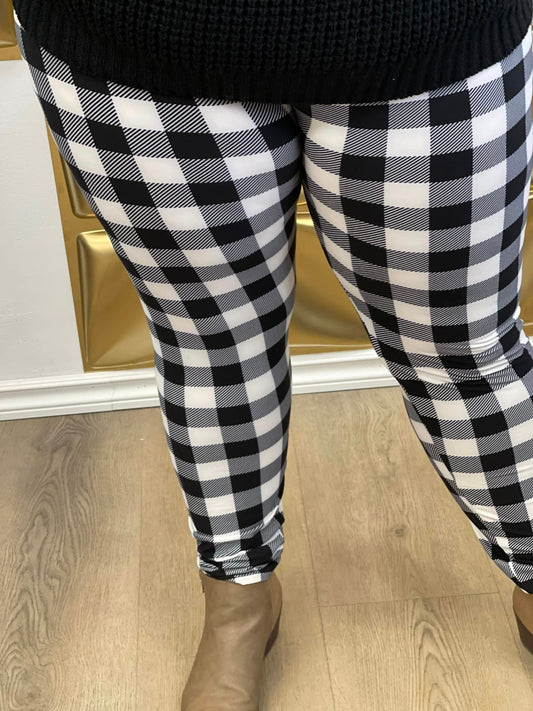 Black and White Plaid Leggings