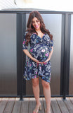 Floral Purple  Maternity Dress