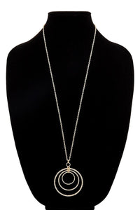 Triple Layered Silver Ring Necklace