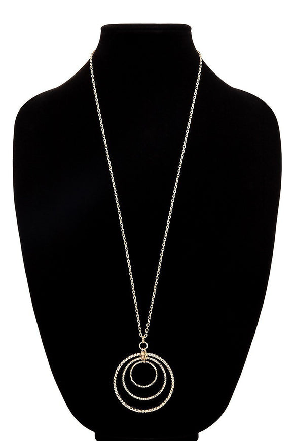 Triple Layered Silver Ring Necklace