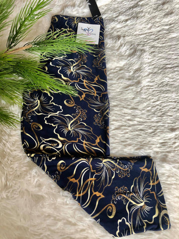 regular size capris hibiscus pattern made of buttery soft polyester material spandex