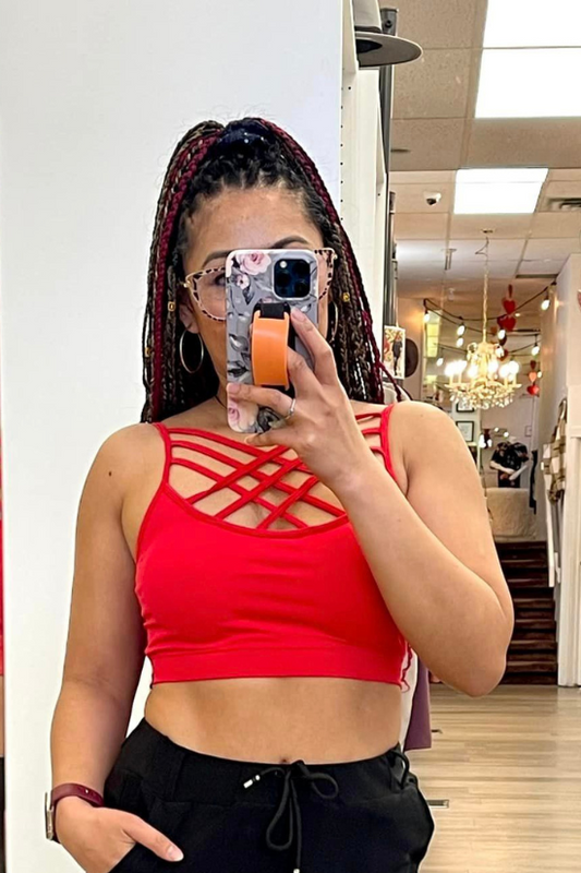 CRISS CROSS BRALETTES WITH REMOVABLE PADDING NEW