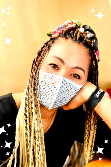 RHINESTONE BREATHABLE MASK IN BLUE