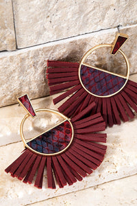 Faux Leather Dangle Earrings