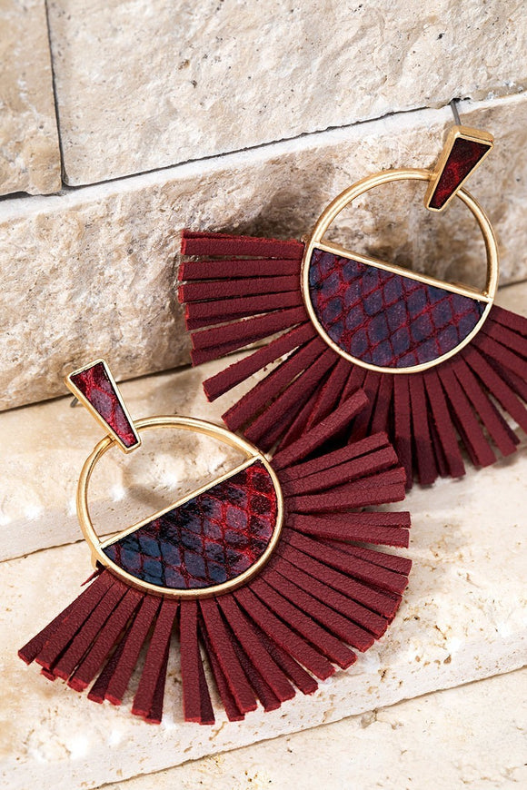 Faux Leather Dangle Earrings