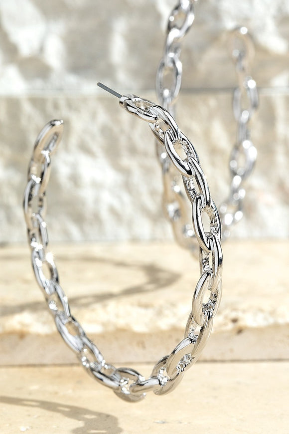 Metal Chain Hoop Earrings