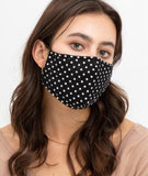 cotton masks with polka dot pattern printed designs with 3 layers
