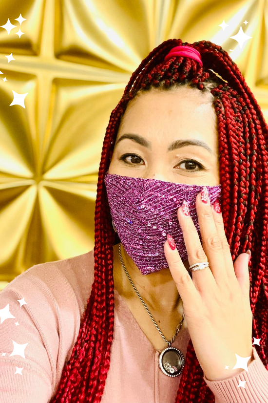 MESH SEQUINS MASK