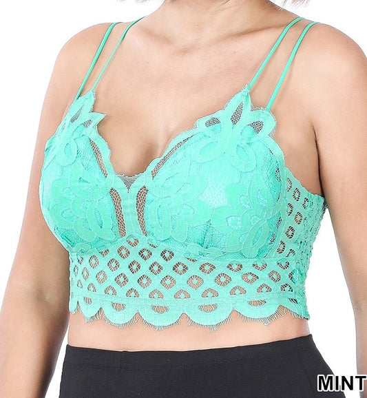 CHRYSTAL CROCHET LACE WITH REMOVABLE PADDING