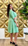 Curvy Florally Green Knit Dress