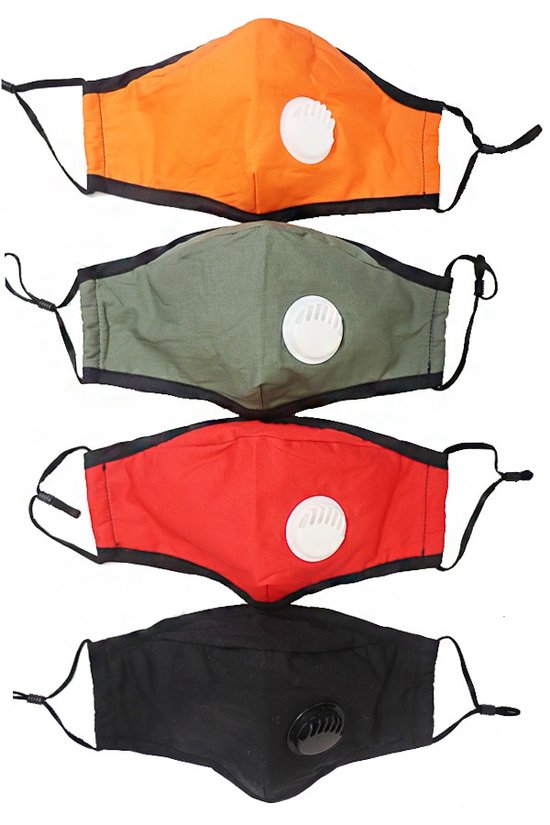 assorted colors colorful cotton masks with valve stylish and cool with pockets for filter safe and cute