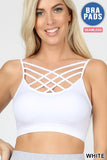 criss cross seamless bralettes with removable padding for women