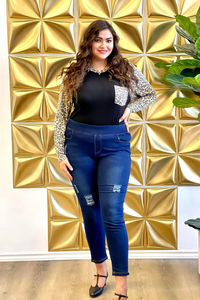 Slight Distress High Waist Jean Jeggings
