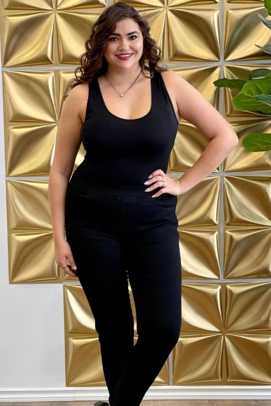 PULL ON BLACK JEGGINGS PANTS