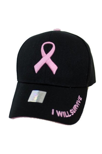 I will Survive Cancer ribbon cap/hat-seyyes-clothing-downtown-lethbridge-shop-store-soft-leggings-high-waist-yoga-wear-comfortable-pus-curvy-petite-tall-women_s-clothing-yql-yqllocal-small-business