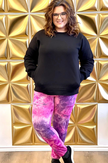 Curvy Tie Dye Purple/Pink Jogger