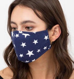 cotton masks with star printed designs with 3 layers