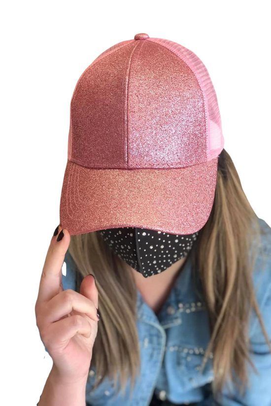 C.C GLITTER PONYTAIL HAT