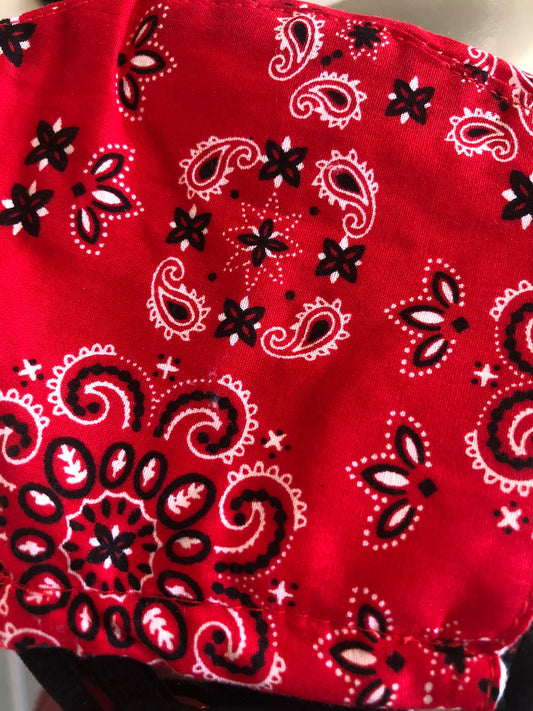 PAISLEY LOVELY BRIGHT RED MASK