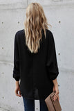 High Low Hem Casual 3/4 Sleeves Shirt