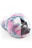 TIE DYE CRISS CROSS PONYTAIL HAT