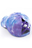 TIE DYE CRISS CROSS PONYTAIL HAT