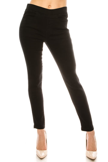 BLACK PULL ON  JEAN HIGH WAIST JEGGINGS