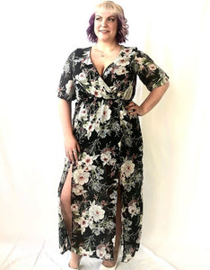 WRAPPED FLORAL LIGHT DRESS-seyyes-clothing-downtown-lethbridge-shop-store-soft-leggings-high-waist-yoga-wear-comfortable-pus-curvy-petite-tall-women_s-clothing-yql-yqllocal-small-business